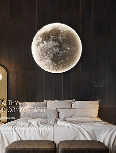  Luzes de parede led lua interior, simplicidade quarto sala de estar fundo arandela de parede luz lua iluminação luzes decorativas