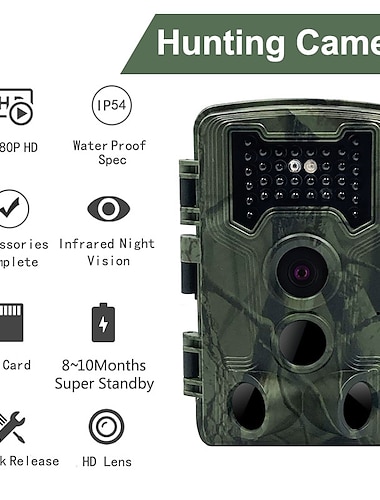  pr1000 следовая камера 1080p HD видеокамера для охоты на диких животных 16-мегапиксельная инфракрасная камера ночного видения пир-сенсор наружная водонепроницаемая видеокамера ip54