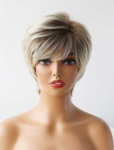  kurze Perücken für weiße Frauen graue Perücke für weiße Frauen Pixie-Schnitte Perücken für ältere Frauen volles lockiges Haar für den täglichen Gebrauch (Nr. 1 56 cm 22,05 Zoll (empfohlen für kleine
