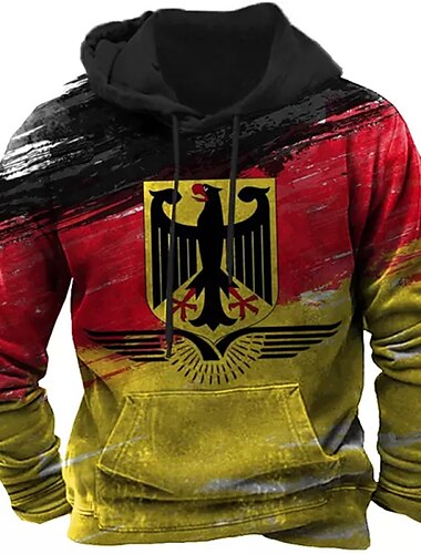  Hombre Bloque de color Estampados Sudadera Sudaderas Sudadera Con Capucha Manga Larga Sudadera con capucha Con Capucha Ropa de calle Impresión 3D Diario Deportes Amarillo Estampado Primavera & Otoño