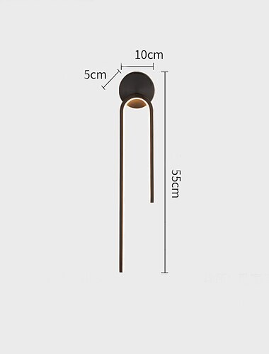  LED Wall Lights Indoor Copper, Modern LED Wall Sconce Lighting 21.4" Linear Slim Tube Shaped Gold Wall Mounted Lamp for Stairway,Bedroom