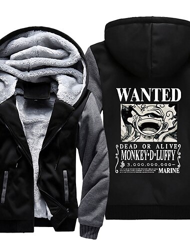  One Piece الكوسبلاي هوديي أنيمي ملابس الخارح انيمشن الرسوم البيانية من أجل الزوجين رجالي نسائي للبالغين ختم الساخنة كاجوال / يومي