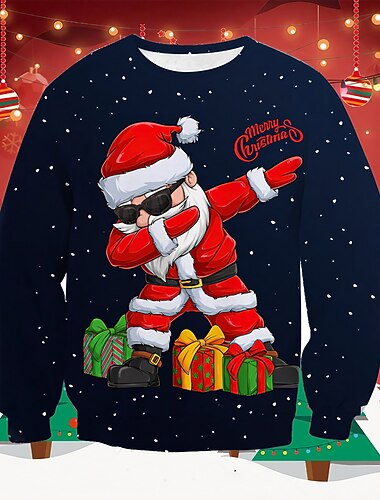 Дети Мальчики Толстовка Графика Дед Мороз Эмоджи Длинный рукав Crewneck Весна Осень Зима Мода Симпатичные Стиль Полиэстер на открытом воздухе Повседневные   Дети Мальчики Толстовка Графика Дед Мороз Эмоджи Длинный рукав Crewneck Весна Осень Зима Мода Симпатичные Стиль Полиэстер на открытом воздухе Повседневные