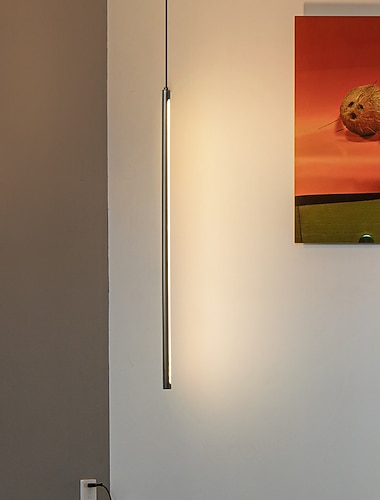  lampa wisząca led liner design, 56cm 1-przewód świetlny regulowana linia design lampa wisząca do sypialni salon bar cafe luminous srebrny/coppe (żarówka w zestawie)