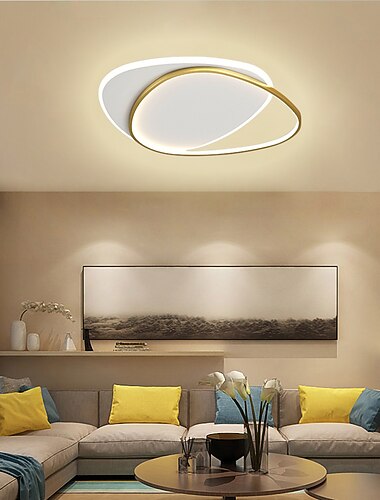  תאורת led שחור עגול, מנורת תקרה 19.5 אינץ' מנורת סלון ניתנת לעמעום מנורת מטבח מודרני מסדרון חדר שינה