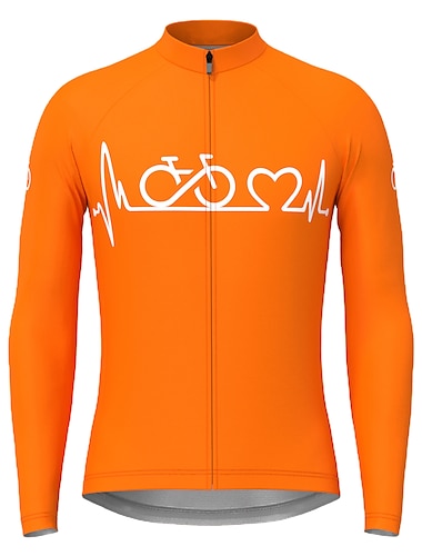  Hombre Maillot de Ciclismo Manga Larga Bicicleta Maillot Camiseta con 3 bolsillos traseros MTB Bicicleta Montaña Ciclismo Carretera Transpirable Secado rápido Dispersor de humedad Bandas Reflectantes