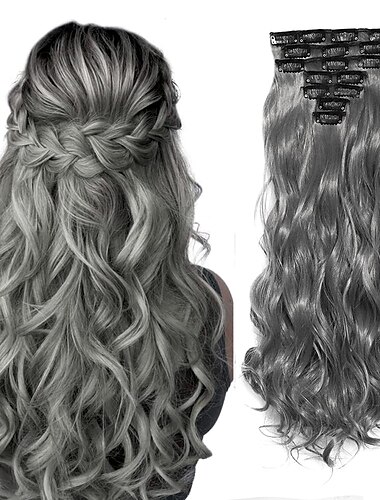  クリップヘアエクステンション 22 インチヘアピース 7 ピース/セット クリップオンヘアエクステンション 耐熱合成繊維女性の毎日の使用ヘアメイク クリップヘアエクステンション