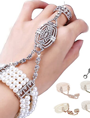  Retro / vintage 1920-talet Maskerad Ringarmband Den store Gatsby charleston Bröllopsgäst Dam Maskerad Fest / afton Bröllopsfest Möhippa Vuxna 1 Armband