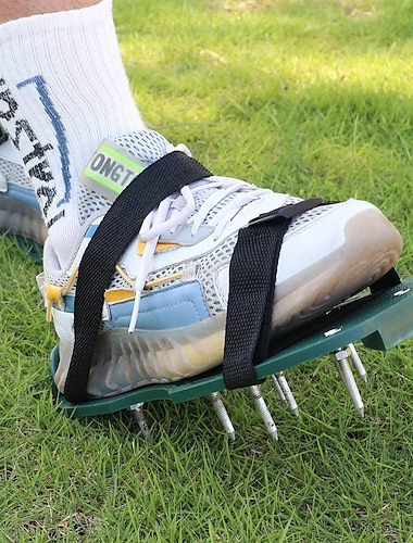  gazon spike beluchter schoenen driehoek gesp bandjes gazon beluchter spike schoenen verticuteermachines schoenen voor tuin tuin (groen)
