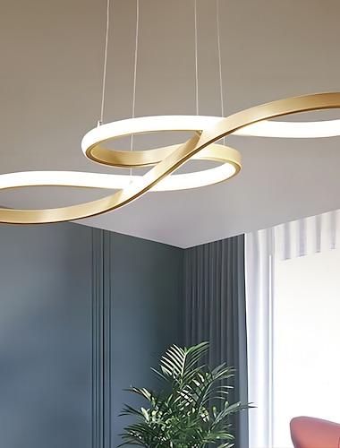  1-světlo 75cm akrylové stmívatelné závěsné světlo led lustr nastavitelný notový design moderní pro domácí osvětlení obývacího pokoje stmívatelné pouze dálkovým ovládáním