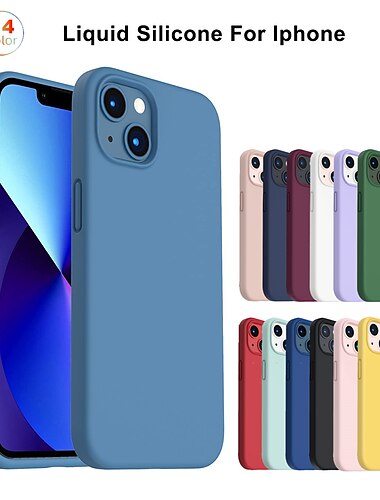  telefono Custodia Per iPhone 16 15 14 Pro Max Plus iPhone 13 12 11 Pro Max Mini Custodia in silicone liquido Resistente agli urti Tinta unica Silicone