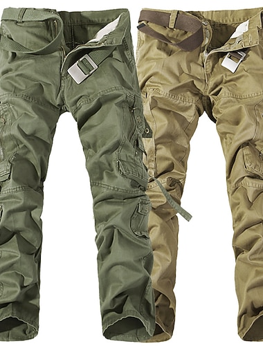  Herren Cargohose Cargohosen Cargohose Hose Hosen 8 Tasche Glatt Komfort Outdoor Täglich Ausgehen Baumwollmischung Modisch Strassenmode Schwarz Gelb