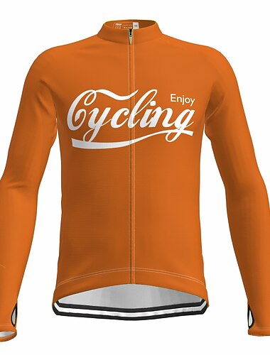  Herre Sykkeltrøyer Bokstav & Nummer Langermet Sykkel Jersey Topper med 3 baklommer Fjellsykling Veisykling Hurtigtørkende Refleksbånd Tilbake Lomme Fukttransport sport Svart Rød Blå Klær