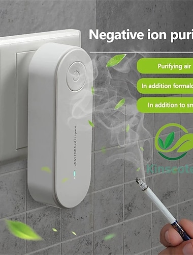  plug-in negative ion luftrenser mini bærbar negativ ion generator for hjemmet fjern lukt forurensende stoffer røyk egnet for soverom toaletter stue bad skap garderobe