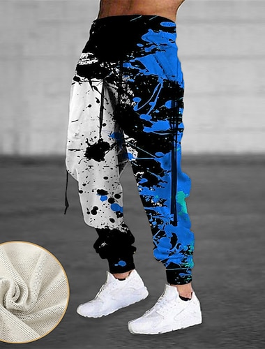  Voor heren Joggingbroeken Jogger Broek Trekkoord Zijzakken Elastische taille Kleurenblok Grafische prints Comfort Ademend Buitensporten Casual Dagelijks Katoenmix Terry Streetwear Ontwerper Rood blauw