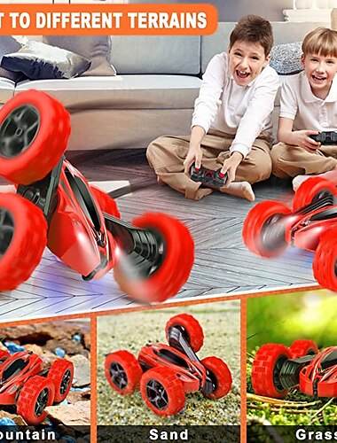  auto stunt afstandsbediening voertuig off-road afstandsbediening vrachtwagen 4wd 2,4 ghz rc rock crawler met koplampen dubbelzijdig 360 flip afstandsbediening auto cadeaus voor jongens en meisjes