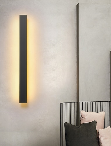  led ウォールライトロングストリップ現代屋内金属壁ランプミラー照明壁取り付け用燭台ウォームコールドホワイト 3000/6000k 1500lm アクリル寝室の壁取り付け用燭台