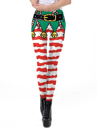  Kerstman Elf Broeken Leggings Dames Kerstmis Dagelijks Dragen Volwassenen Kerstmis Maskerade kerstavond Kerstmis Feest Broeken
