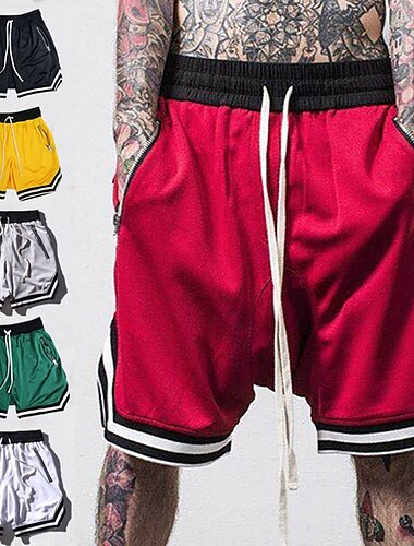  Hombre Activo Pantalón corto Pantalones cortos de entrenamiento pantalones cortos de baloncesto Pantalón Corto Running Bolsillo Correa Deportivo Animal Ciclismo Transpirable Corto Deporte Gimnasia