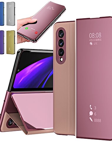  телефон Кейс для Назначение SSamsung Galaxy Z-сгиб 6 Z Fold 5 Z Fold 4 Z Fold 3 Флип-кейс Противоударная рамка Магнитный Полная защита тела Однотонный ПК Металл