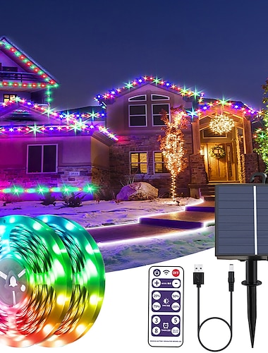  5m 10m usb opladen afstandsbediening solar led lamp met buitenlamp led lamp met tuin string lamp led solar straat tuin decoratie krans festival party sfeer lamp 1 set
