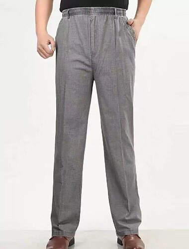  Herren Hose Hosen Sommerhosen Strandhose Freizeithose Elastische Taille Glatt Komfort Atmungsaktiv Casual Täglich Strassenmode Baumwollmischung Sport Modisch Lockere Passform Blau Grün Mikro-elastisch