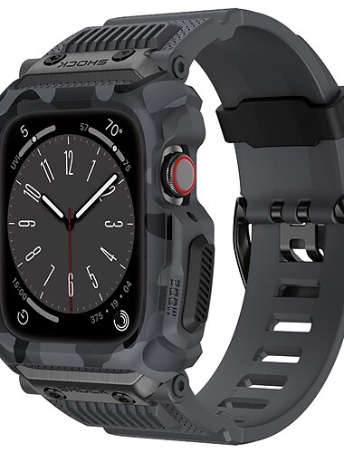  Militair beschermend Compatibel met: Apple Watch-horlogebandje Verstelbaar Ademend Siliconen Vervangende horlogeband voor Series 6 / SE / 5/4 44mm Apple Watch-serie 8 Apple Watch-serie 1
