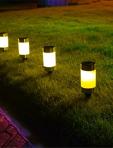  2 stks solar mini wegverlichting outdoor tuinverlichting grond plug led tuin lamp super heldere solar plastic gazon lamp tuin landschap lamp