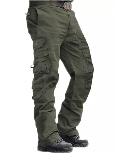  Herren Cargohose Cargohosen Cargohose Taktische Hose Taktisch Arbeitshose Multi Pocket Gerade geschnitten Glatt In voller Länge Taktisch Schwarz Kaki Mikro-elastisch