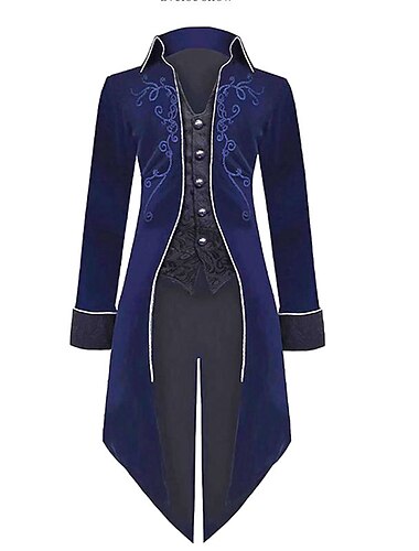  Retro Punk a gotika Středověké Kabát Frak Princ Upír Šlechtic Maškarní kostým Pánské Královský Steampunk Karneval Plesová maškaráda Večírek Dospělé Kabát