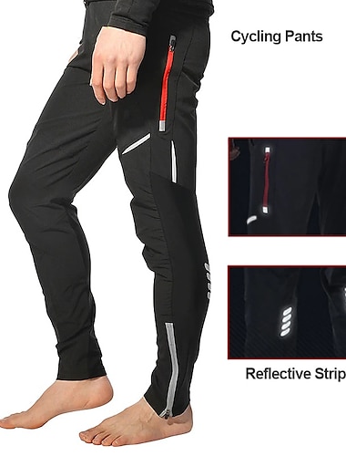  Bărbați Pantaloni de ciclism Bicicletă Pantaloni Ciclism montan Ciclism stradal Sport Respirabil Uscare rapidă Dungi reflectorizante Comfortabil Negru Poliester Spandex Îmbrăcăminte Îmbrăcăminte