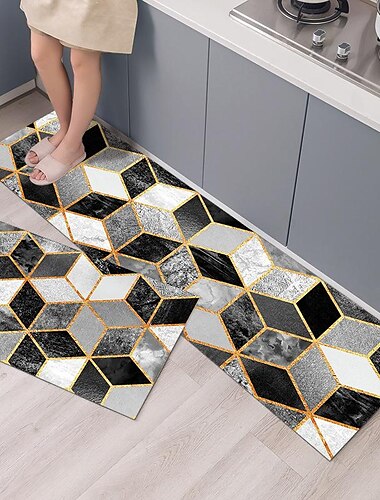  Modern Geometric Kitchen Mats Long Strips Carpets Bedside Rugs Bathroom Door Mats