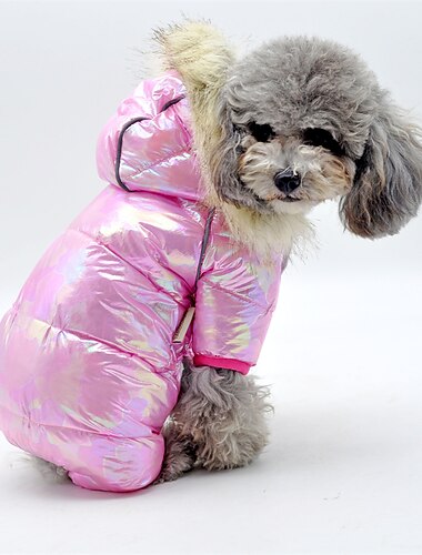  Dog Cat Coat Jacket Puffer / Down Jacket Cute Casual Winter Warm Breathable Soft Washable Comfortable Outdoor Casual Daily Dog Clothing for Bichon Frise Pomeranian Baby Pet Papillon Small