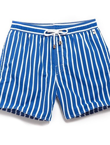  Herren Badeshorts Boardshorts Badehosen Sommershorts Tasche Kordelzug mit Mesh-Futter Gestreift Komfort Atmungsaktiv Kurz Lässig Täglich Ferien Hawaiianisch Klassicher Stil Schwarz 1 # Schwarz