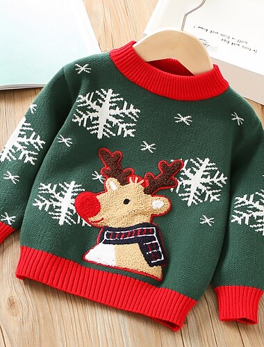 Дети (1-4 лет) Мальчики Новогодняя тематика Рождественский свитер Мультипликация Длинный рукав Crewneck на открытом воздухе Хлопок Мода Красный Осень Одежда 3-7 лет   Дети (1-4 лет) Мальчики Новогодняя тематика Рождественский свитер Мультипликация Длинный рукав Crewneck на открытом воздухе Хлопок Мода Красный Осень Одежда 3-7 лет