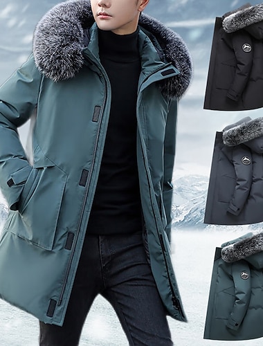  Pánské Dlouhý kabát S vycpávkou Outdoorové sporty Zima Polyester Zahřívací Větruvzdorné Prodyšné Odolný proti opotřebení Běžný modrá-zelená zelená šedá Černá Vesta
