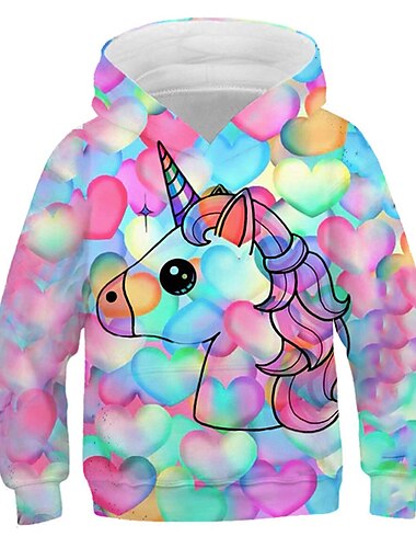  Sweat à capuche Enfants Fille Animal Casual manche longue Poche Le style mignon 7-13 ans Automne Multicouleur Noir