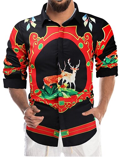  Camisas navideñas para hombre, camisas con estampado de escenas navideñas, camisas con estampados gráficos de muñecos de nieve, camisas con copos de nieve, camisas con botones, ropa de calle, manga