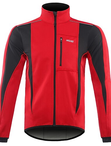 Arsuxeo Herren Fahrradjacke Radjacke Windschutz Fleecejacke Winter warm halten Windundurchlässig Fleece-Futter Atmungsaktiv Fahhrad Jacke MTB Mountain Rennrad Radfahren in der Stadt Grün Schwarz Blau