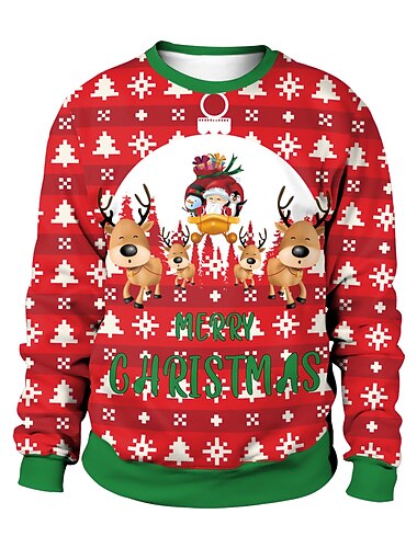  סנטה קלאוס Pullover סווטשירט מצחיק של חג המולד הדפסת תלת מימד עבור לזוג בגדי ריקוד גברים בגדי ריקוד נשים מבוגרים חג המולד קרנבל נשף מסכות מפלגה חג מולד