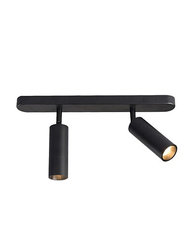  LED-Deckenstrahler, einstellbar, dimmbar, festes Schienenbeleuchtungsset, 25,4 cm, 2-Wege-Schwarz-Deckenmontage-Spot-Leuchten, gerichtete Strahler-Akzentlampen für Küche, Galerie, Flur