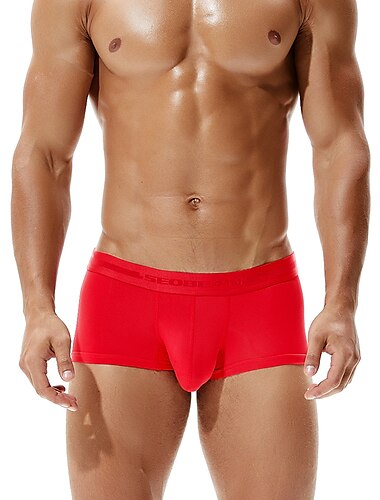  Per uomo 1 confezione Biancheria intima Mutandine di base Boxer Slip Nylon Antiparassitario A prova di perdita Alfabetico Vita bassa Blu chiaro Nero