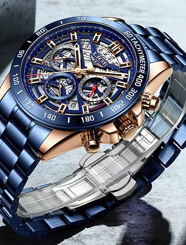  LIGE Mode Luxe Kwartshorloge Heren Waterdicht Luminous Roestvrijstalen Sport Heren Polshorloges Chronograaf Relogio Masculino