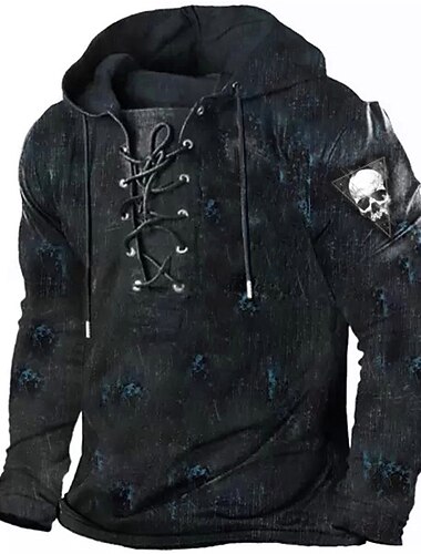  Miesten Pääkallot Graafiset tulosteet Huppari Hupparit College Katutyyli Suunnittelija Perus Vapaa-aika Pitkähihainen Hupullinen Kausaliteetti Päivittäin Urheilu Katuvaatteet Sininen Musta Valkoinen