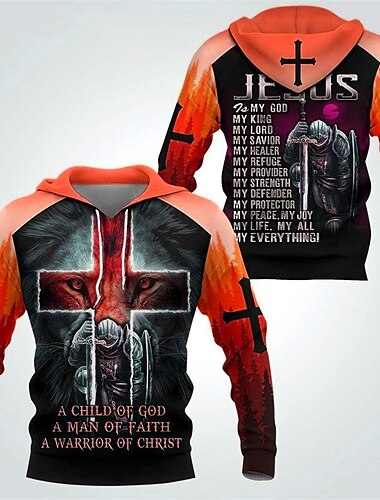  Homens Cavaleiros Templários Animal Modelado Moletom Moletons Moletom com capuz Manga Longa Moletom com capuz Com Capuz Roupa de rua Impressão 3D Diário Esportes Amarelo Vermelho Imprimir Primavera