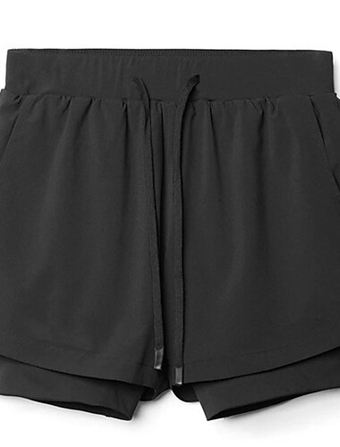  Herren Sportliche Shorts Boardshorts Badeshorts Kurze Sporthose Tasche Kordelzug 2 in 1 Glatt Komfort Atmungsaktiv Kurz Täglich Freizeit Sport Festtage Sport Strassenmode Schwarz / Weiß Cachi scuro