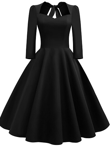  Retro Vintage Anos 50 Vestido antigo Vestido Coquetel Vestido swing Vestido Flare Mulheres Baile de Máscaras Festa / Noite Festa de Solteira Adulto Vestido Vestidos de baile