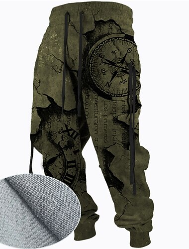  Per uomo Pantaloni della tuta Pareggiatore Pantaloni A cordoncino Tasche laterali Vita elastica Stampe astratte Comfort Traspirante Sportivo Informale Giornaliero Misto cotone Spugna Streetwear