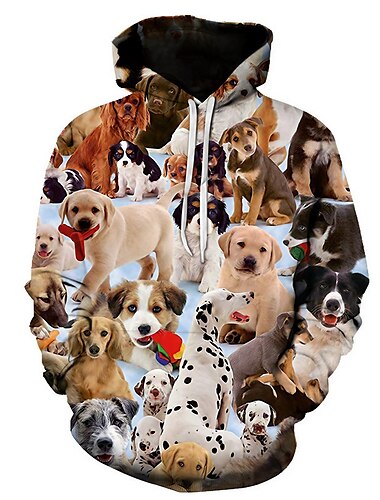  Dier Hond Trui met capuchon Cartoon Manga Anime 3D Grafisch Voor Voor Stel Voor heren Dames Volwassenen 3D afdrukken