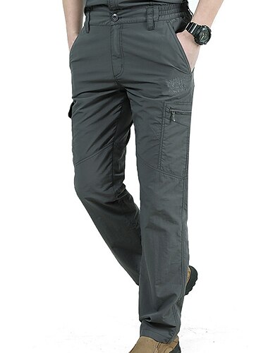  Men's Cargo Pants Cargo Trousers Trousers Elastic Waist 6 Pocket Plain Comfort Outdoor Daily Going out Fashion Streetwear Black Army Green